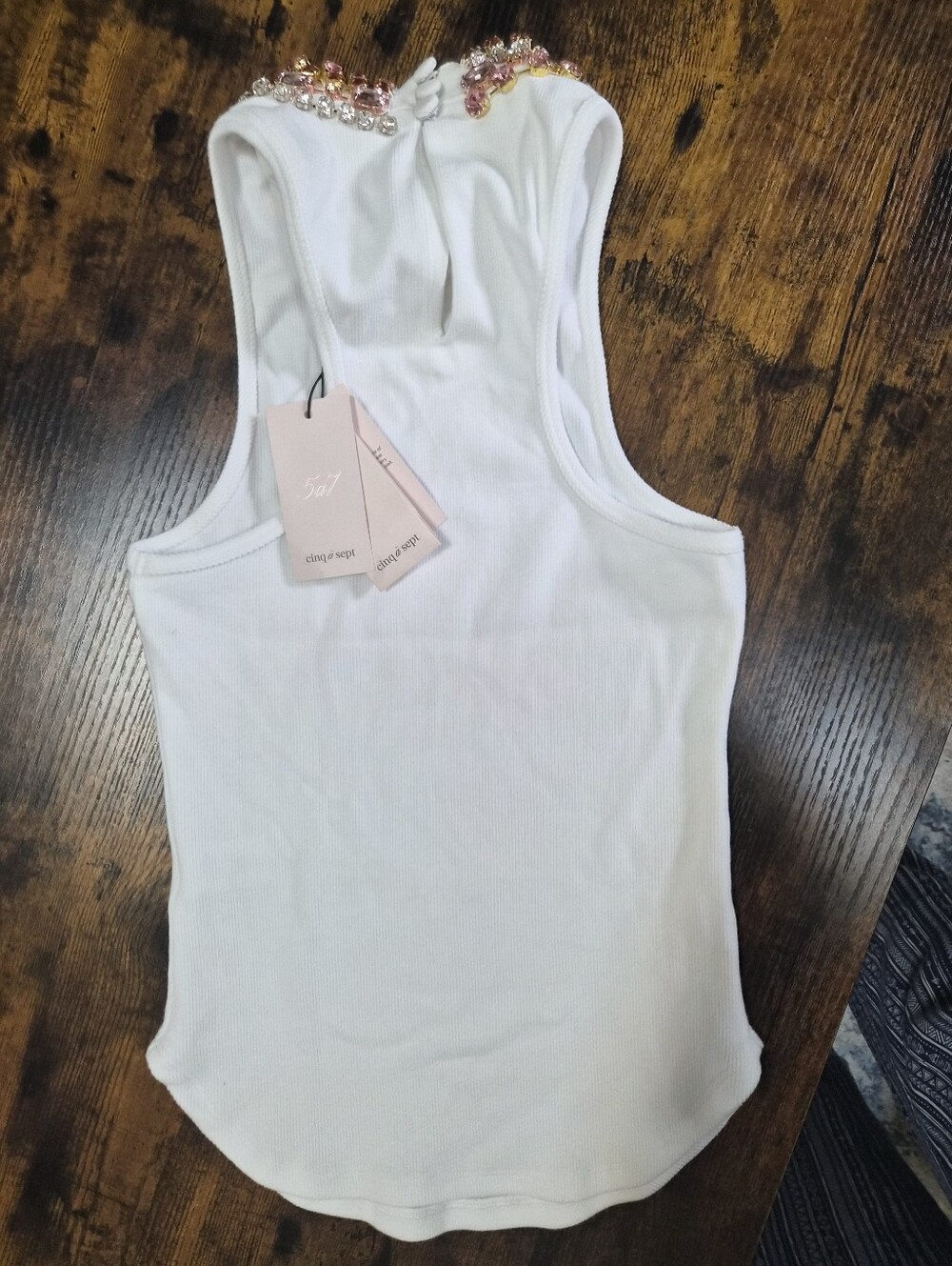 NWT Cinq a Sept Embellished White Tank - Picture 4 of 7